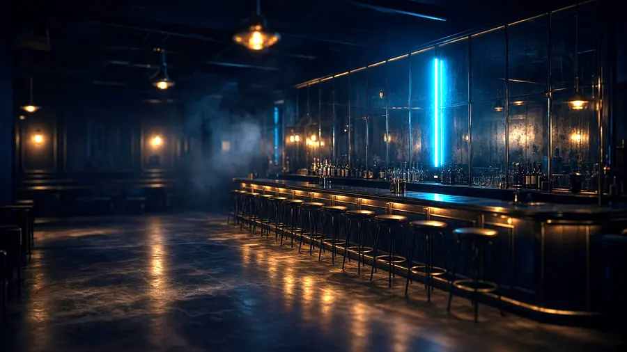 Adult Club Near Me: an empty club room lit for the evening