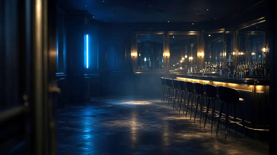 Empty club room lit for the evening, the kind of venue listed under adult club near me