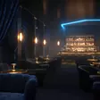 Sex Club Near Me: an empty club room lit for the evening