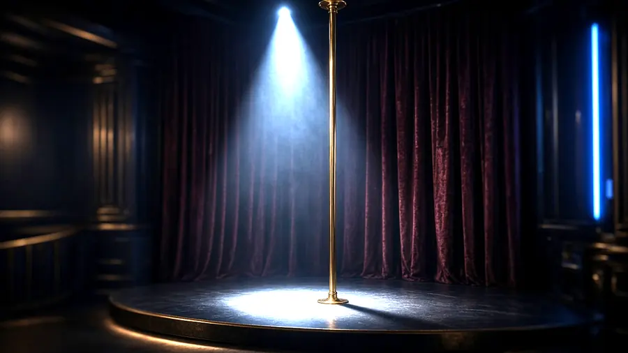 Strippers Near Me: an empty club room lit for the evening