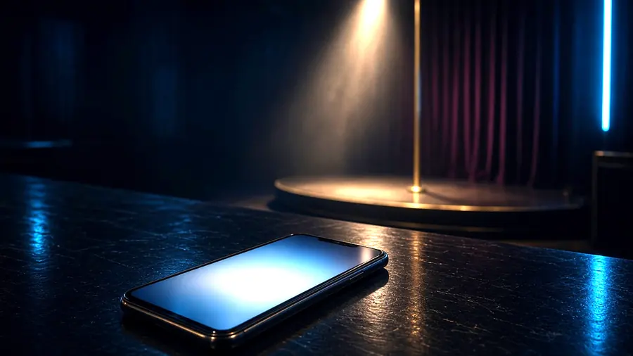 Phone on a bar counter showing a club listing while comparing strippers near me