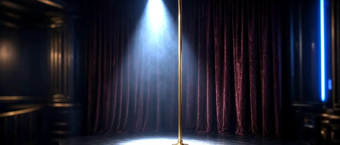 Strippers Near Me: an empty club room lit for the evening
