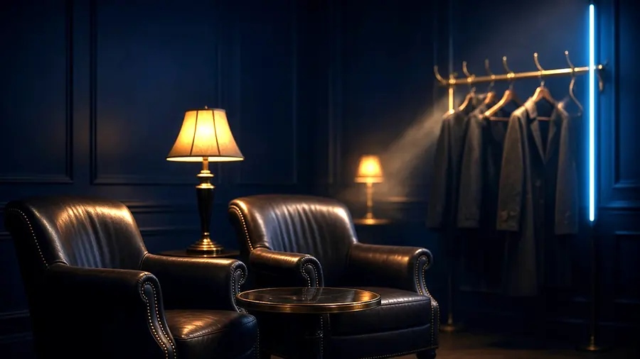 Swingers Club Near Me: an empty club room lit for the evening