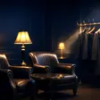 Swingers Club Near Me: an empty club room lit for the evening